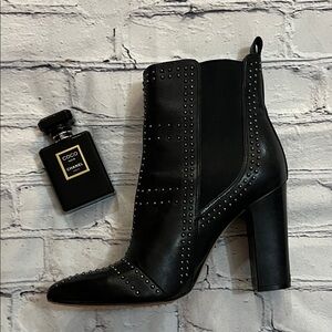 Vince Camuto Black Studded Ankle Boots
